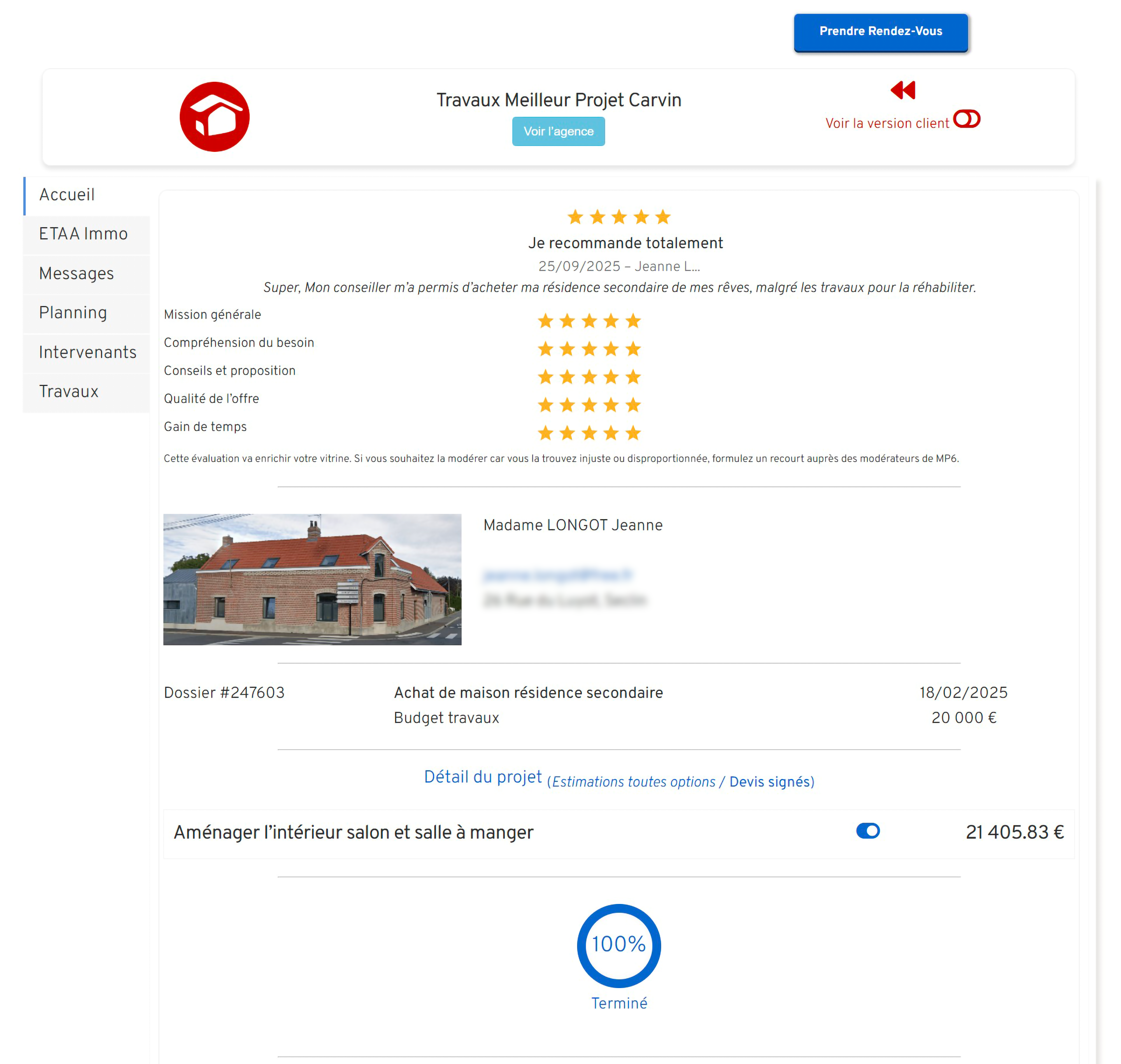 Courtiers en travaux 4 Portail client version bureau