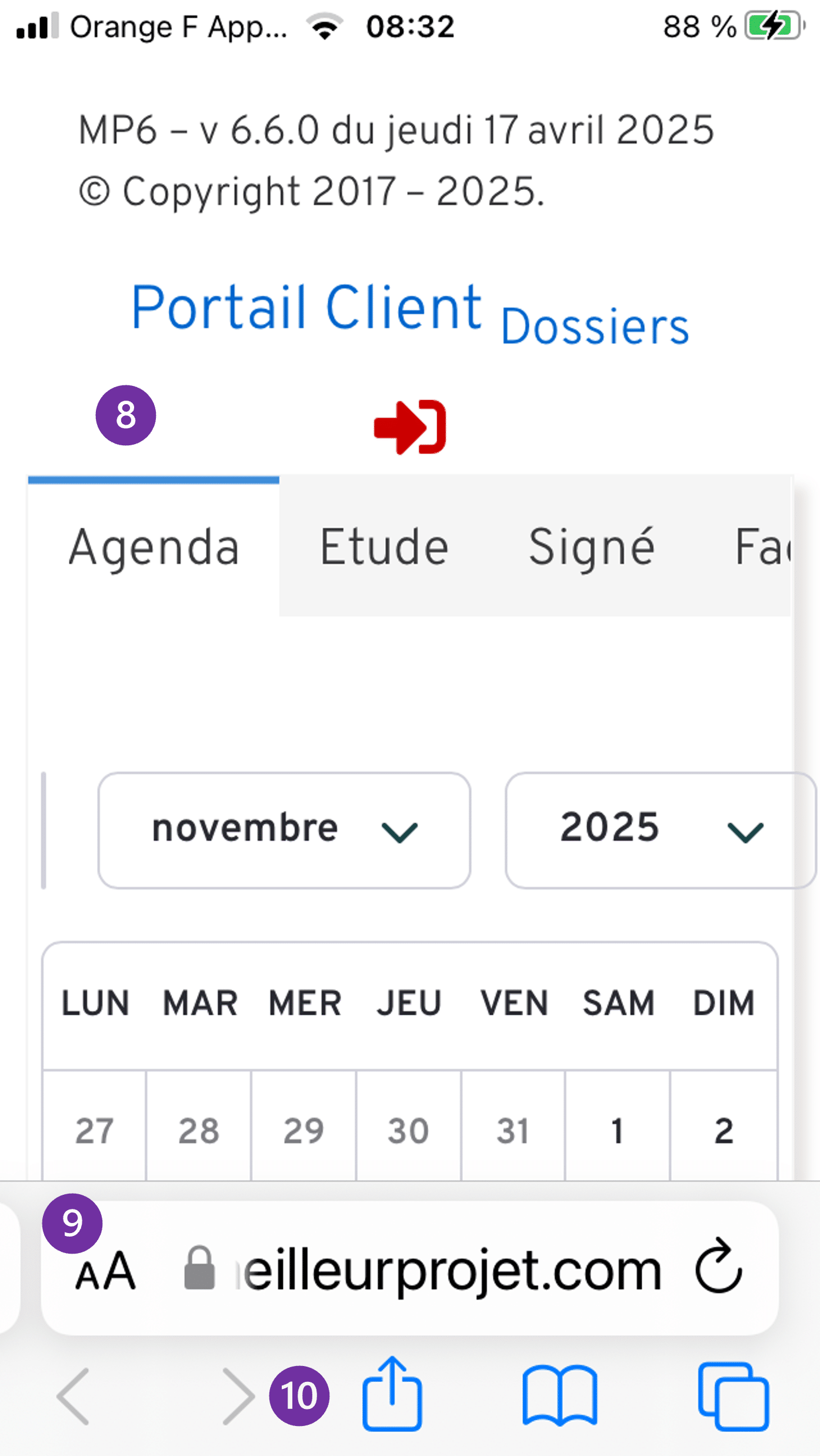 Application mobile acceuil portail client