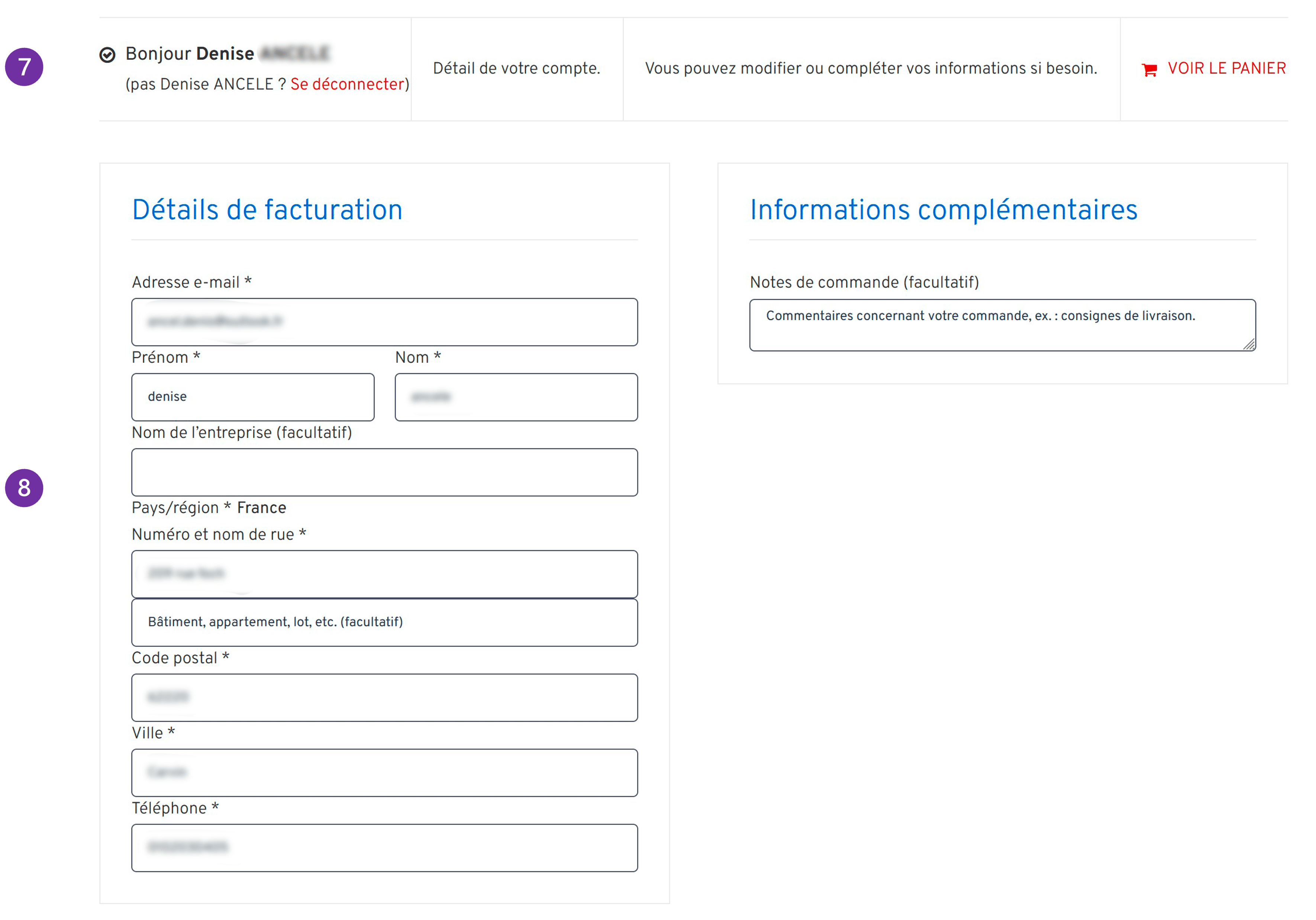 Vitrine Detail facturation