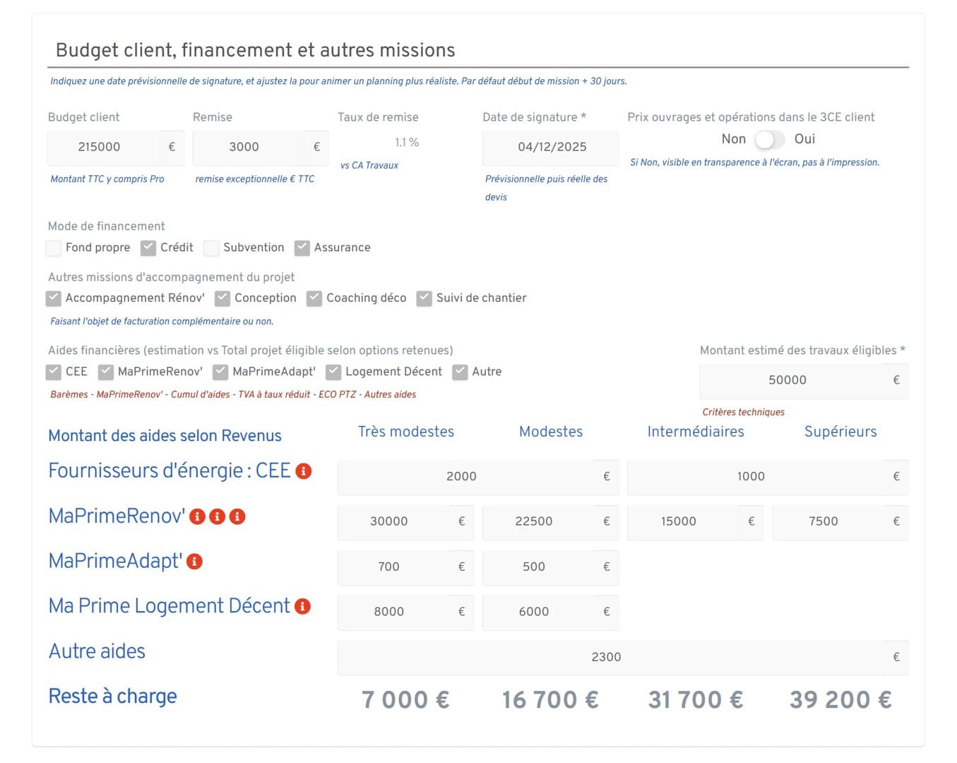Dossiers clients 11 Dossier client financement
