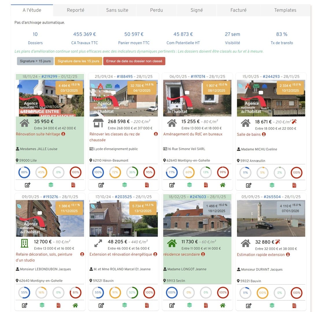 Dossiers clients 2 Dossier client liste des dossiers