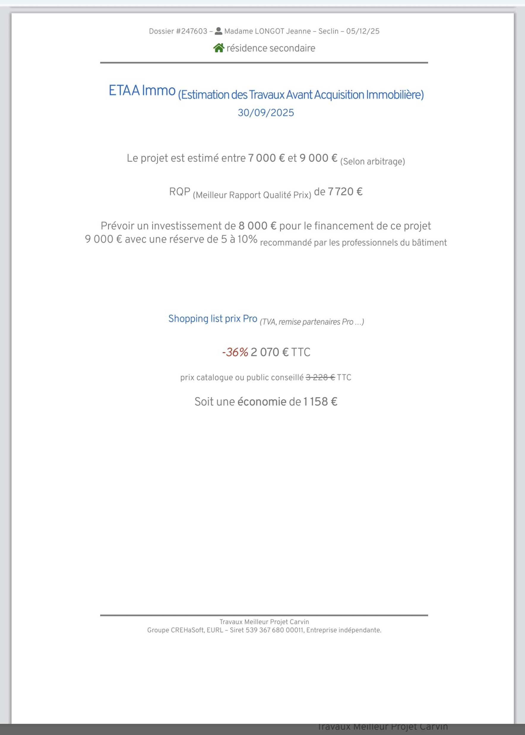 ETAA Immo 3 ETAA Immo Budget